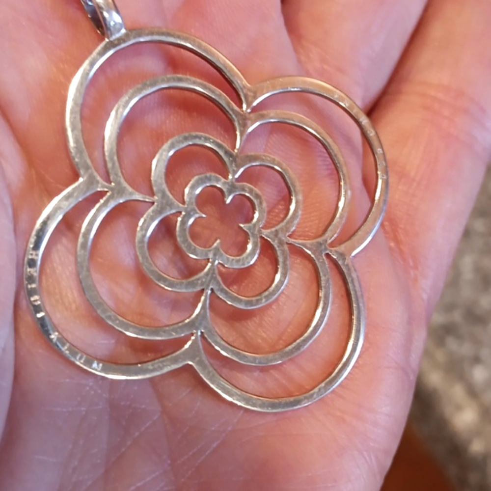 HEIDI KLUM STERLING LARGE FOUR-LEAF CLOVER NECKLACE